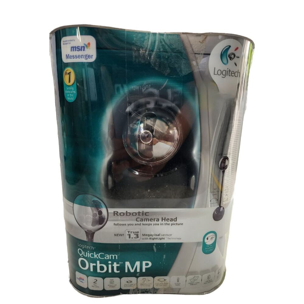 Logitech QuickCam Orbit MP 1.3MP Robotic Webcam with Pan/Tilt Black - READ